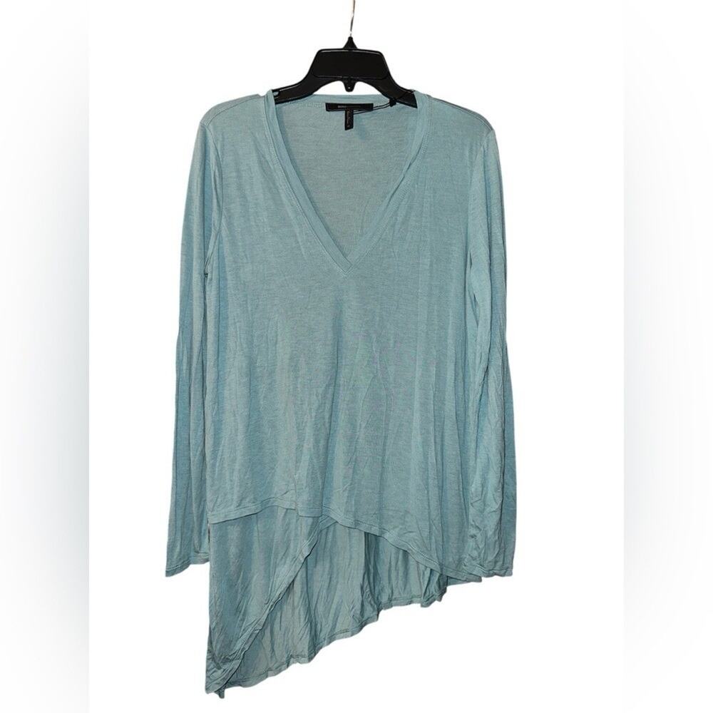 BCBG MAXAZRIA WOMENS MEDIUM AYLIZA LONG SLEEVE ASYMMETRICAL TOP NWT